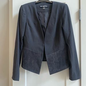 Karl Lagerfeld blazer grey with suede detail sz 4